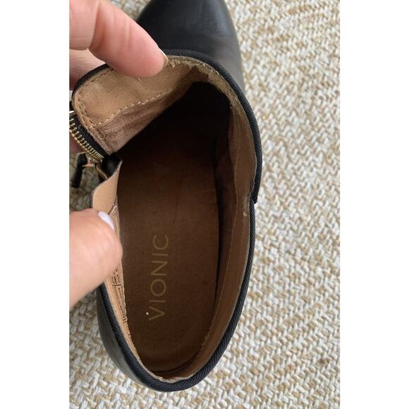 Vionic Booties Jolene Boots Leather Zipper Opening Water Resistant Black 7 - Picture 6 of 10